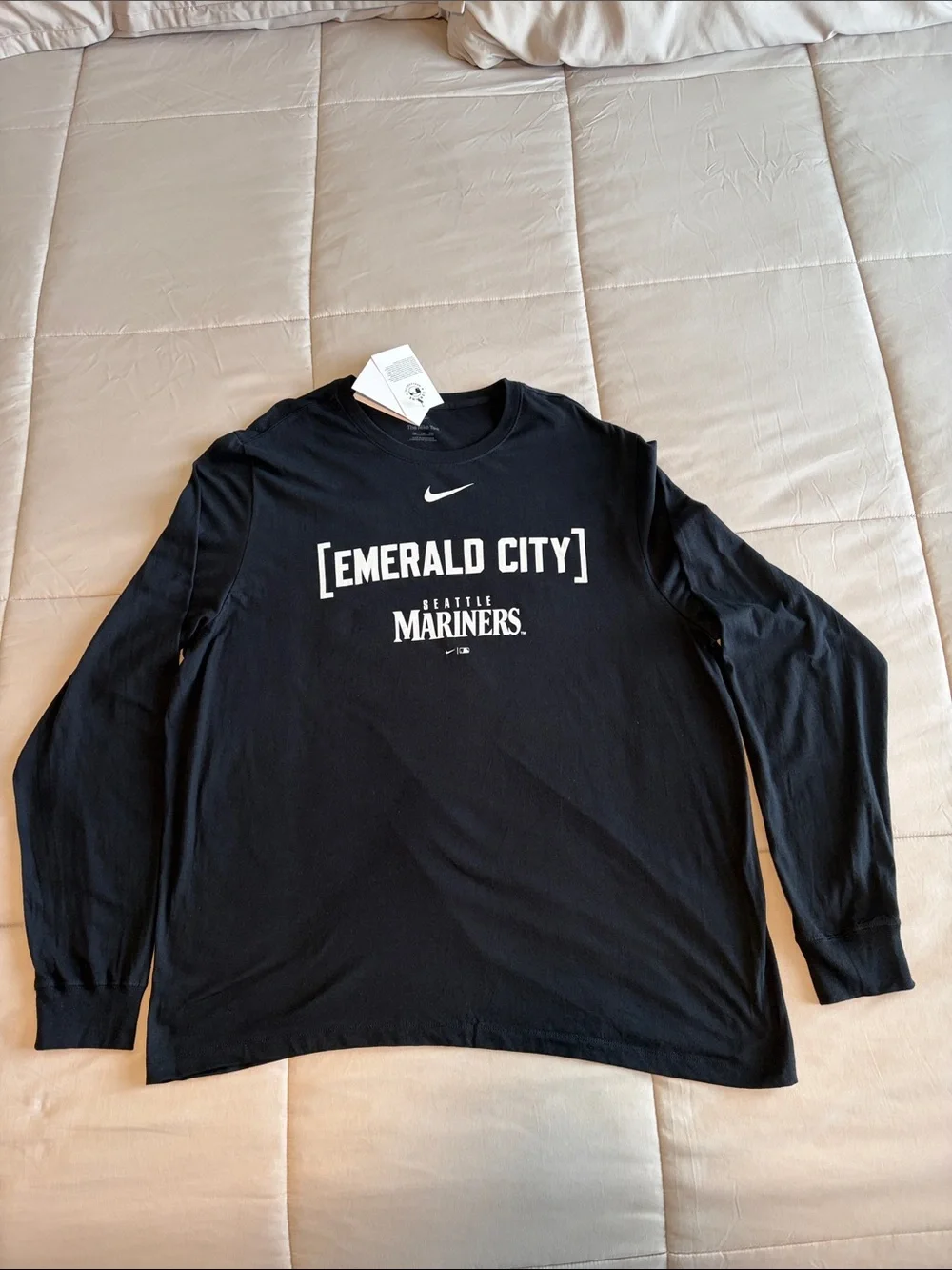 Nike Black Long-Sleeve 'Emerald City' Seattle Mariners Tee